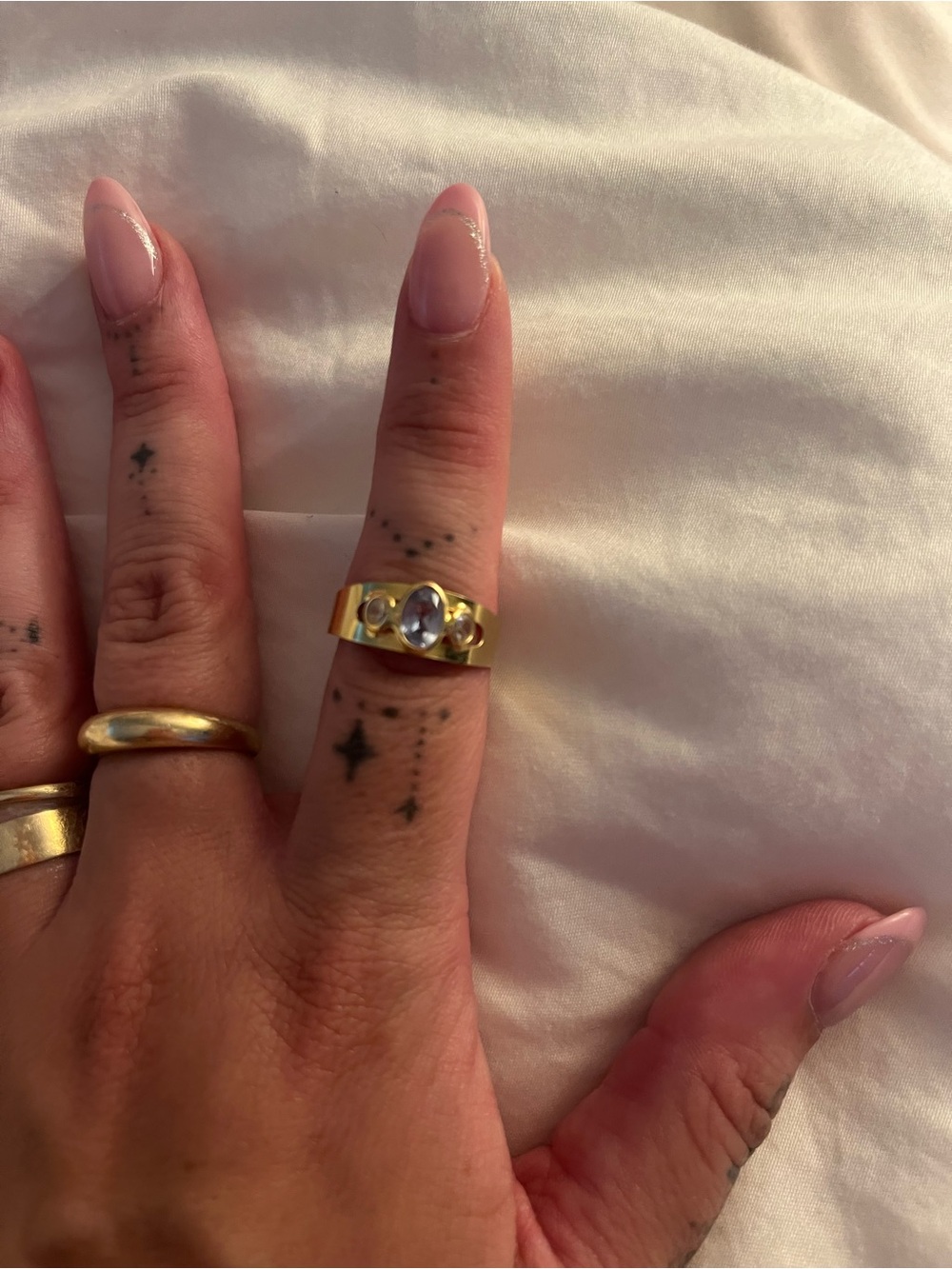 18K yellow gold aquamarine ring - Picture 5 of 8